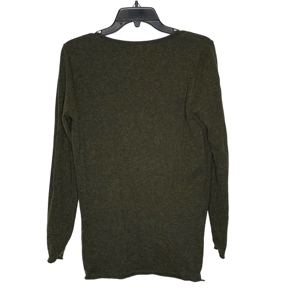 J. Crew Wool Blend Long Sleeve V-Neck Hi-Low Hem Pullover Sweater Small Women‎